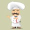 Vector Chef Cook Serving Food Realistic Cartoon Character Design Isolated Vector Illustrator