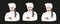 Vector Chef set. Chef in chefs uniform on black background.