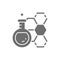 Vector chemical flask, test tube grey icon.