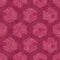 Vector Cherries, Strawberries, Berries Outlines in Hexagons in Pink Seamless Repeat Pattern. Background for textiles