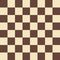 Vector chess field in beige and brown colors. Seamless pattern.