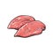 Vector chiken liver sketch illustration isolated