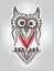 Vector children`s hand-drawing funny owl