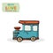 Vector children train.Cartoon kids toy with shadow isolated