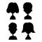Vector childrens silhouette set on white background. teenagers isolated illustration