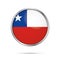 Vector Chilean flag button. Chile flag in glass button style.
