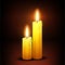 Vector christian background with burning dinner candles