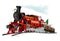 Vector Christmas card with cartoon Santa Express