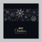 Vector Christmas card with snowflakes. Silver and gold snowflakes on black background