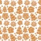 Vector christmas ginger cookies, gingerbread seamless pattern