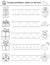 Vector Christmas handwriting practice worksheet. Winter printable black and white activity for pre-school children. Educational