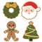 Vector Christmas Holiday Decorated Cookies Christmas Illustrations