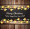 Vector christmas lights on wooden boards and chalkboard