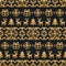 Vector Christmas or New Year knitted seamless pattern. Happy Holidays pixel endless background. Gold festive texture.