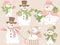 Vector Christmas and New Year Set with Cute Cartoon Snowmen and Winter Elements