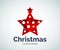 Vector Christmas or New Year star decoration logo template