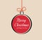 Vector christmas ornament with text merry christmas. - Illustration