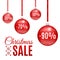 Vector Christmas red sale balls