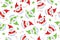 Vector Christmas seamless pattern. Funny snowmen cartoons, isolated on white