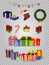 Vector Christmas set of cute cartoon festive attributes on transparent background