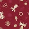 Vector Christmas Straw Ornaments seamless pattern background.