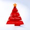 Vector Christmas Tree Made of Red Ribbon on a Lite