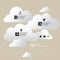 Vector chrome cloud infographics background