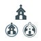 Vector church building icons set