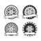 Vector cinema reel black and white retro stamps