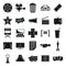 Vector cinema tv black simple icons collection isolated
