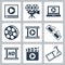 Vector cinema/video icons set