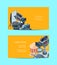 Vector cinematograph business card of set template illustration