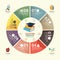 Vector circle infographics education graduation design template