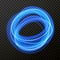 Vector circle light effect of line neon swirl. Glowing light fire flare