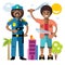 Vector City Police. Law Enforcement. Flat style colorful