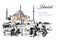 Vector city sketch of Istanbul