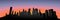 Vector. Cityscape silhouette. Sunset. Dark city silhouette illustration. New York city silhouette