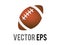 Vector classic brown american football or rugby game ball icon