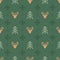 Vector classic christmas seamless pattern with stylized reindeer heads, spruces and snowflakes