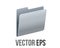 Vector classic gradient grey computer file folder icon with document
