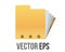 Vector classic gradient yellow computer file folder icon with document