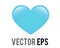 Vector classic love light blue glossy heart icon