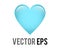 Vector classic love light blue glossy heart icon