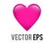 Vector classic love plain pink glossy heart icon