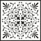 Vector classic monochrome square ornament. Black pattern in a square.