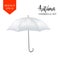 Vector classic white round Rain umbrella side view. isolated background