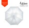 Vector classic white round Rain umbrella top view. isolated background