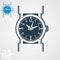 Vector classic wristwatch illustration, elegant detailed quartz