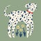 Vector clipart dalmatian dog sticker. Dogs breed. EPS and JPG illustration. Funky doodle trendy print, colorful