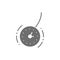 Vector clock for hypnosis, pendulum grey icon.